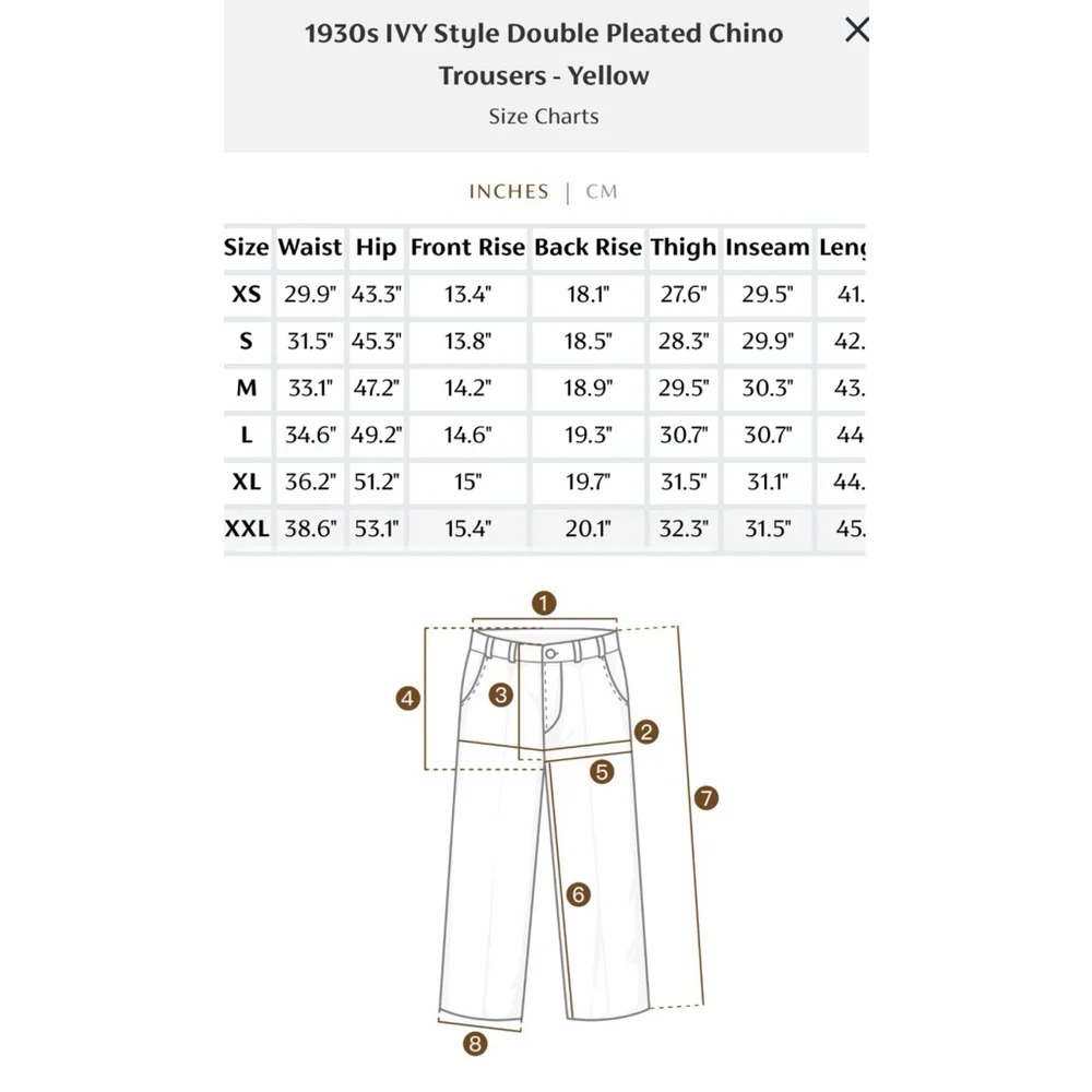 Old Money Style 1930s IVY Style Double Pleated Chino Academia Trousers 32 Khaki